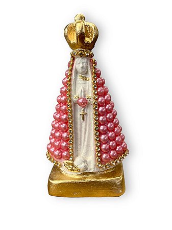 Imagem Nossa Senhora Aparecida Rosa 11cm Gesso