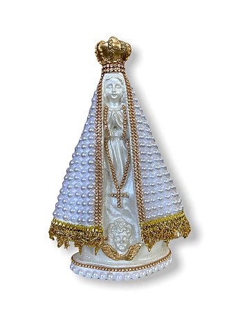 Imagem Nossa Senhora Aparecida Perola Gesso Premium 25cm