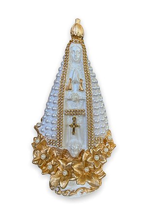 Imagem Nossa Senhora Aparecida Perola Gesso Premium 22cm