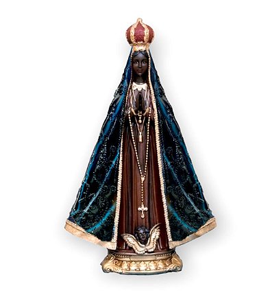 Imagem Nossa Senhora Aparecida Italiana 30cm Gesso Premium