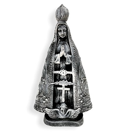 Imagem N Senhora Aparecida Marmore Gesso Fino 30cm