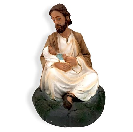 Imagem São Jose Sentado Gesso Premium 20cm