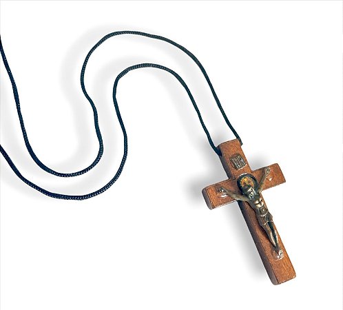 12 Cordoes com Cruz Jesus Madeira Medalha Resinada São Bento
