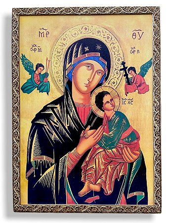 Quadro Nossa Senhora Do Perpetuo Socorro Grande 70x50cm