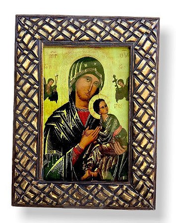 Quadro Nossa Senhora Do Perpetuo Socorro com Vidro 20x15