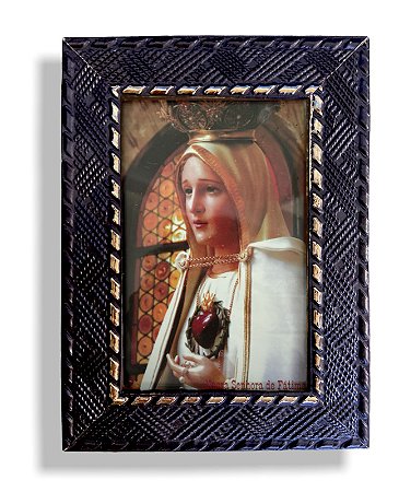 Quadro Nossa Senhora De Fatima Com Vidro Decorativo 20x15