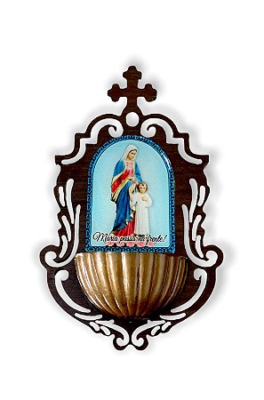 Pia Para Água Benta Maria Passa Na Frente Resinada 16cm