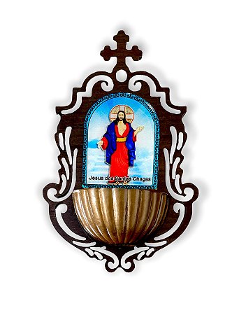 Pia Para Água Benta Santa Chagas De Jesus Parede 16cm