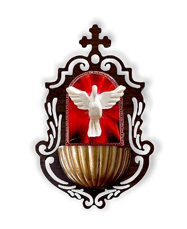 Pia Para Água Benta Divino Espirito Santo De Parede 16cm