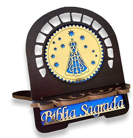 Porta Biblia Nossa Senhora Aparecida Luxo Dourado 30cmx24cm