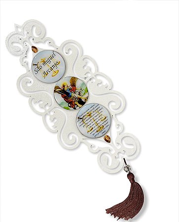 Decoração De Porta São Miguel Arcanjo Resinado Com Oração