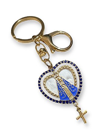 Chaveiro Nossa Senhora Aparecida Com Cruz Coroa Strass