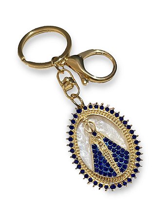 Chaveiro Nossa Senhora Aparecida Madre Perola Com Strass