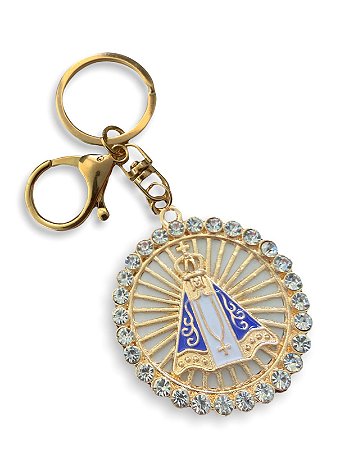 Chaveiro Nossa Senhora Aparecida Resplendor Com Strass
