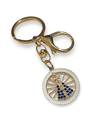 Chaveiro Nossa Senhora Aparecida Com Strass Madre Perola