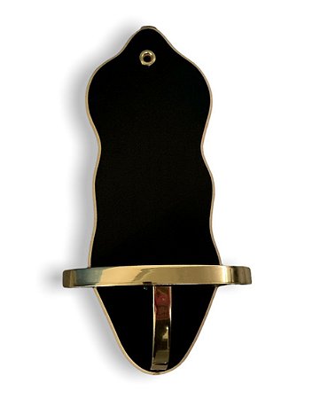 Suporte Oratorio Para Imagem 30cm Madeira Preta Dourado M