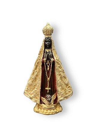 Imagem Nossa Senhora Aparecida Italiana Dourada 15cm