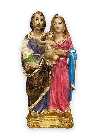 Imagem Sagrada Familia Colorida Gesso Premium 20cm