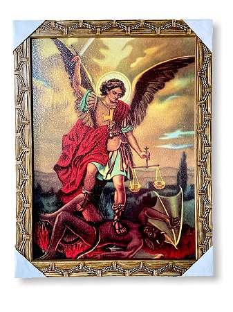 Quadro São Miguel Arcanjo Decorativo Anjo Miguel 30x40cm