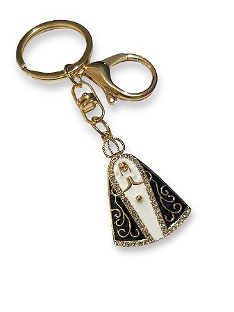 Chaveiro Nossa Senhora Aparecida Dourado Corpo Mosquetao