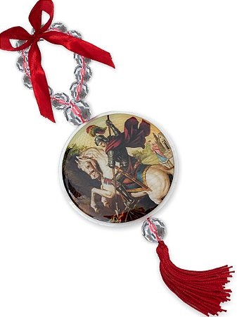 Adorno de Porta São Jorge Guerreiro C/ Oração Acrilico 30cm