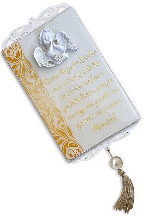 Porta Maternidade Adorno Porta Anjo Da Guarda Infantil 29cm