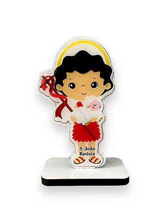 Imagem Sao Joao Batista Santinho Enfeite MDF Resinado 13cm