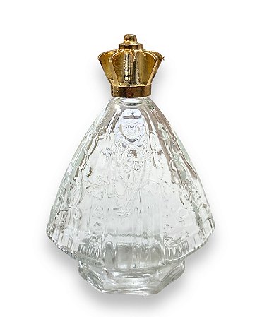 Porta Agua benta Nossa Senhora Aparecida Vidro 90ml Dourado