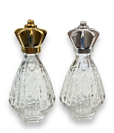 Porta Agua benta Nossa Senhora Aparecida Vidro 30ml Prata
