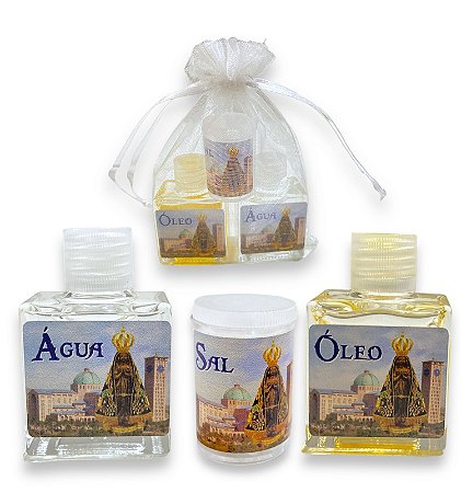 Nossa Senhora Aparecida Kit Proteção Oleo Sal E Agua Benta