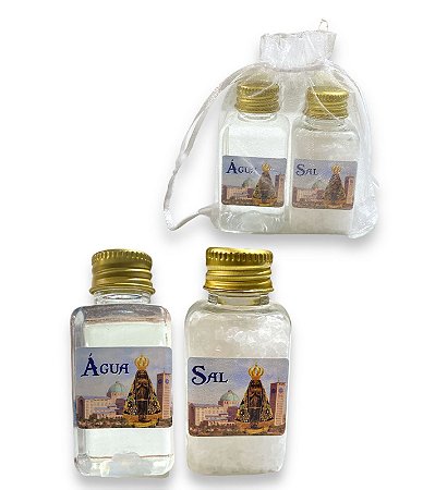 Nossa Senhora Aparecida Kit Proteção Sal E Agua Benta
