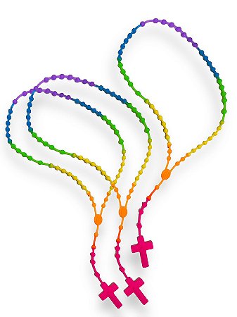 Terço Silicone Colorido Borracha 12 unidades
