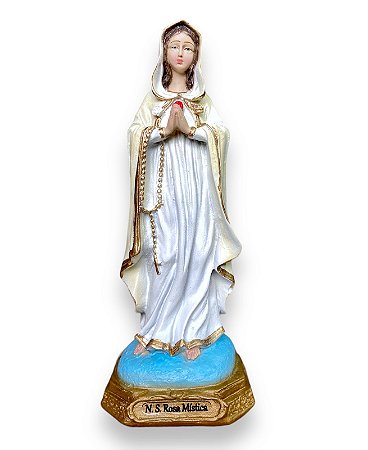 Imagem Nossa Senhora Rosa Mistica 20cm Resina Nobre