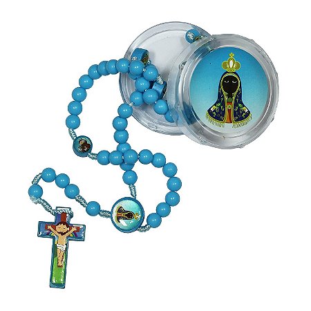 Terço Infantil Nossa Senhora Aparecida Azul e Rosa