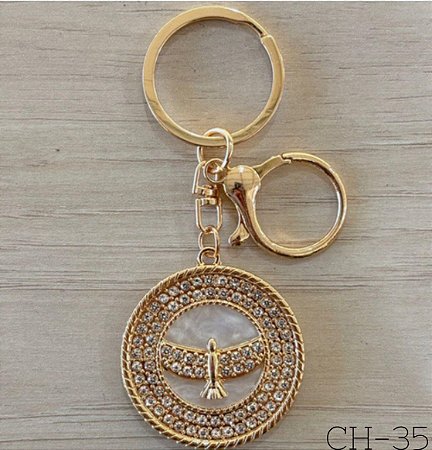 Chaveiro Strass Dourado Vários Modelos