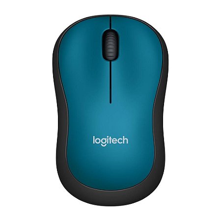 Mouse Logitech M185 Sem Fio Design Ambidestro Receptor Nano Azul