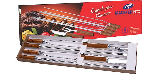 ESPETO CHURRASCO INOX 65CM