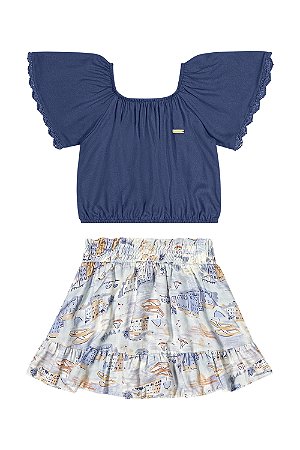 CONJUNTO CROPPED E SHORTS SAIA