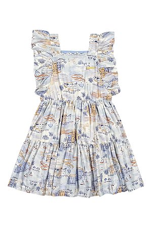 VESTIDO EM VISCOSE AZUL