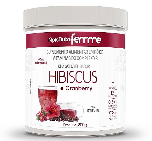 Chá de Hibiscus Solúvel Sabor Cranberry - 200g