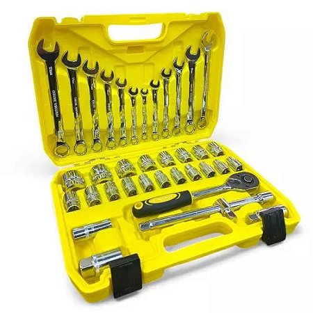 JOGO DE SOQUETES COM 37 PCS BOM-3917