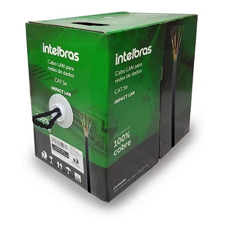Cabo Rede 4p Cat.5 305m Cx Preto Impact Il5cpr Intelbras