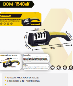 AFIADOR AMOLADOR DE FACAS E TESOURAS BOM-1548