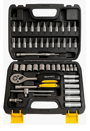 JOGO DE CHAVES COM SOQUETES (53 PECAS) BOM-3913