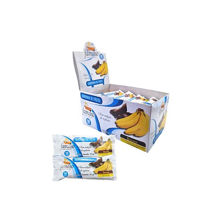 Barra de Fruta Banana e Choco meio Amargo Diet Famoso 21g display c/25 unids