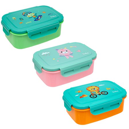 Bentô Box Lancheira Infantil Inox Antivazamento Marmita Buba