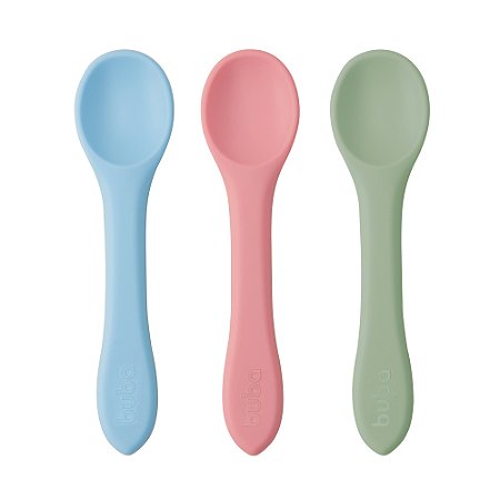Colher Silicone Super Macia Introdução Alimentar Bebê Buba