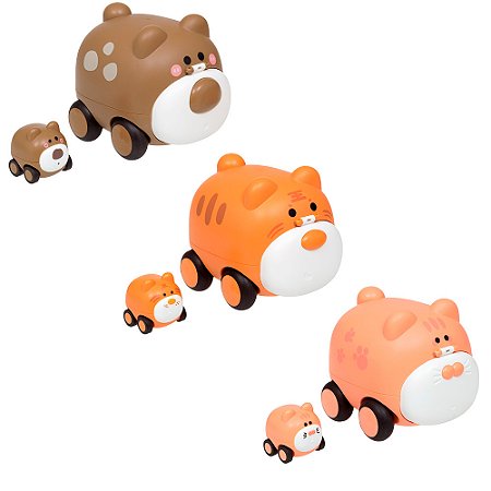 Carrinho De Fricção Divertido Animal Com Filhote Buba