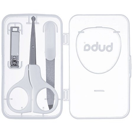 Kit Manicure Com Estojo Branco Higiene Bebê Buba