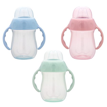Copo De Treinamento Com Alça Bico Silicone Macio Buba